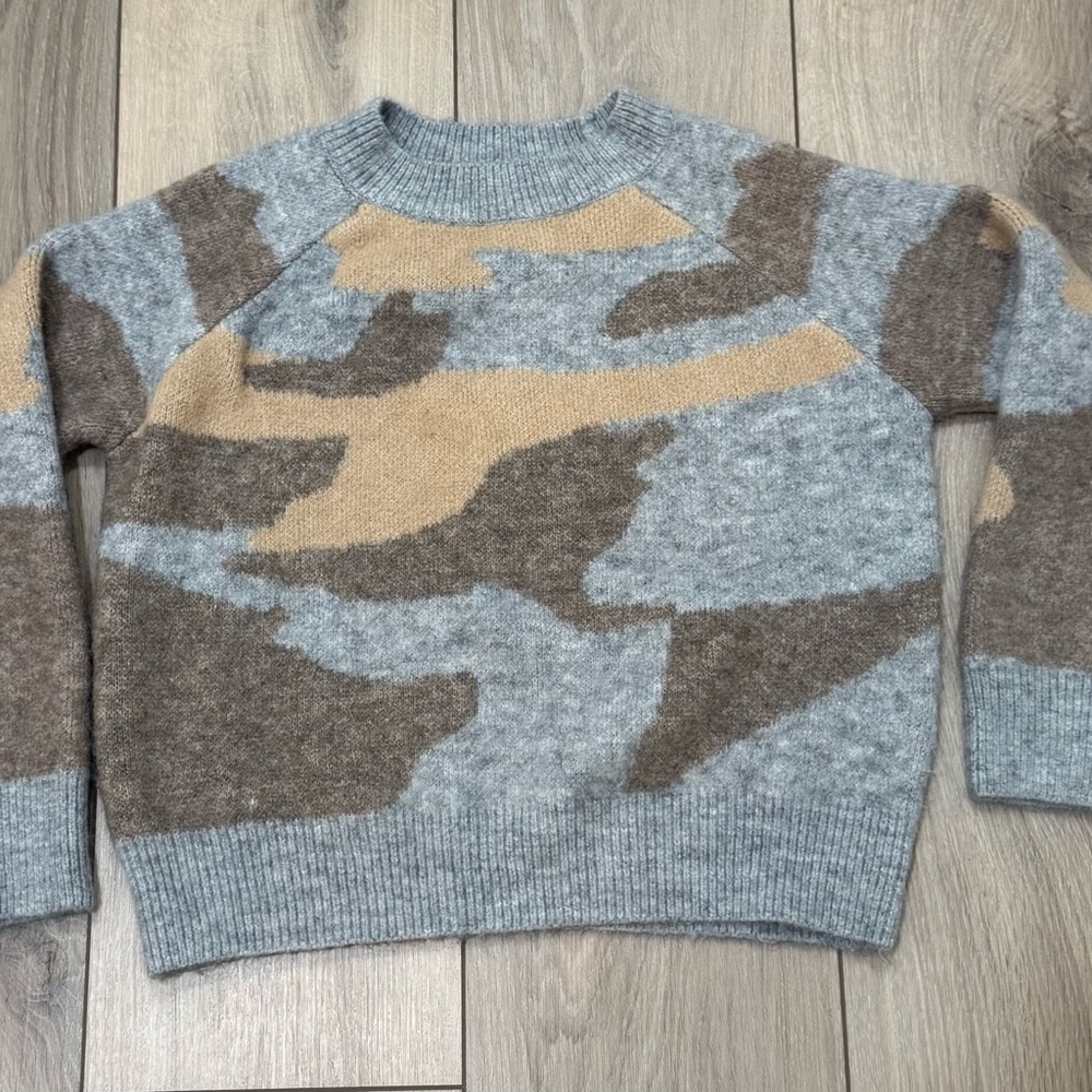 THML Men's Crewneck Sweater - Gray and Brown Camouflage